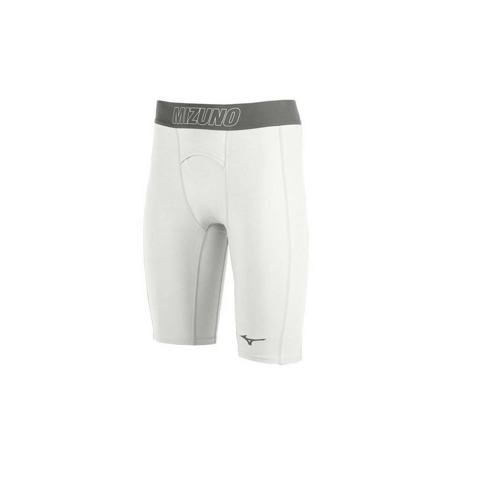 Panske Šortky Mizuno The Arrival Compression Baseball Biele Vypredaj CYIO85143